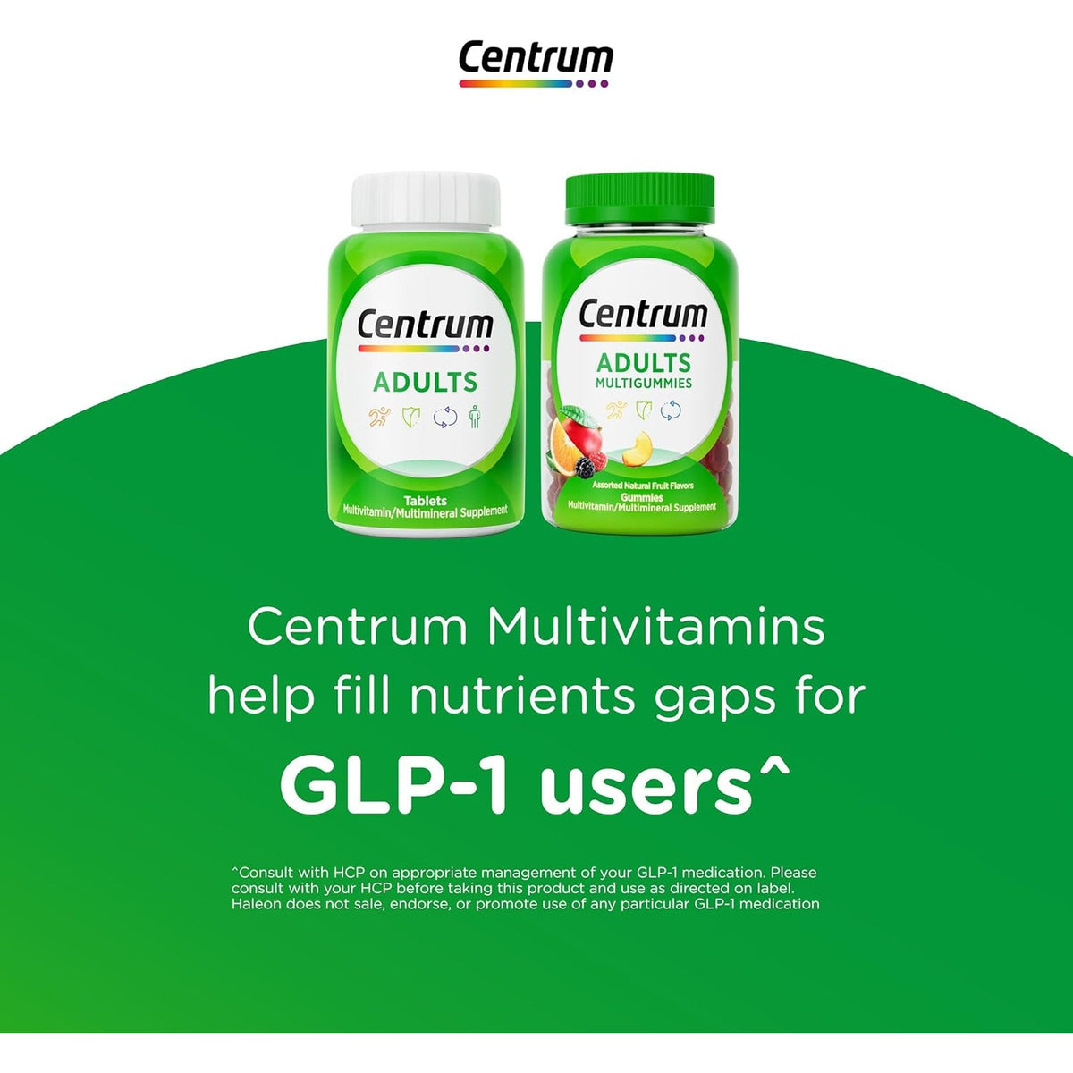 Centrum Multigummies Gummy Multivitamin for Adults, Multivitamin/Multimineral Supplement with Vitamins D, B and E, Assorted Fruit Flavor - 18 Count