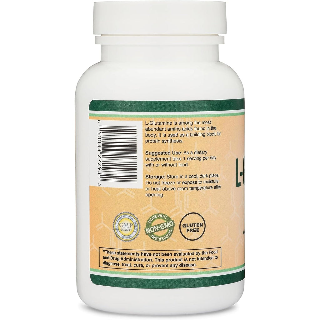 L Glutamine Capsules - (1000Mg Servings, 120 Capsules) Non-Gmo, Gluten Free, Keto Safe, Vegan Friendly, Third Party Tested (For Endurance and Gut Health) by Double Wood