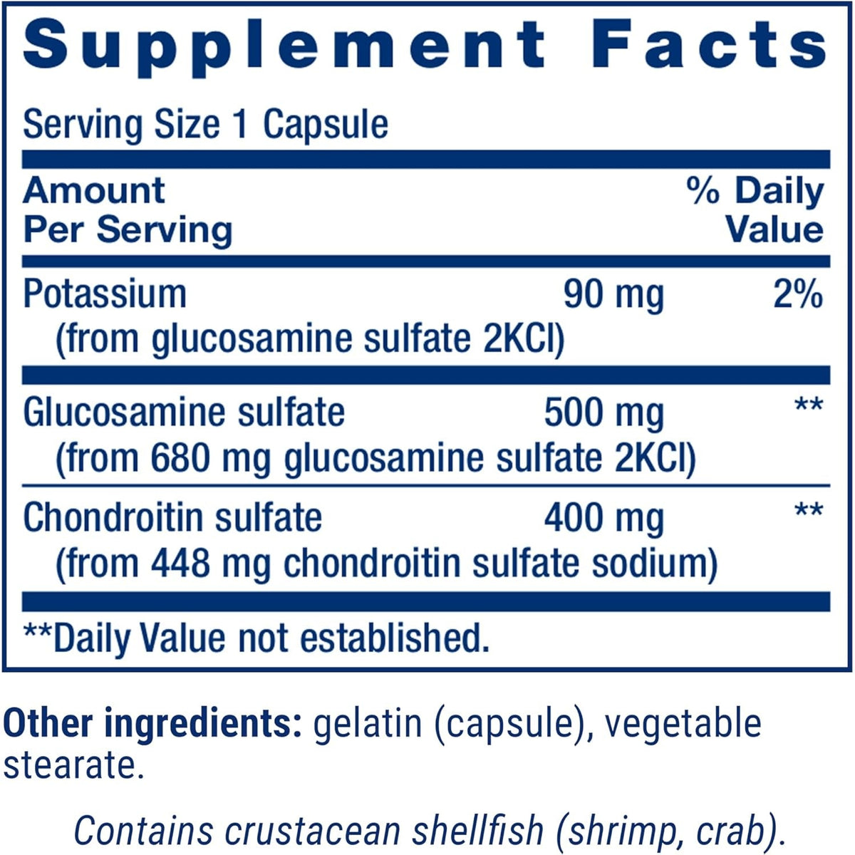 Life Extension Glucosamine/Chondroitin Capsules for Healthy Joints and Cartilage, Non-Gmo, Gluten-Free, 90 Capsules