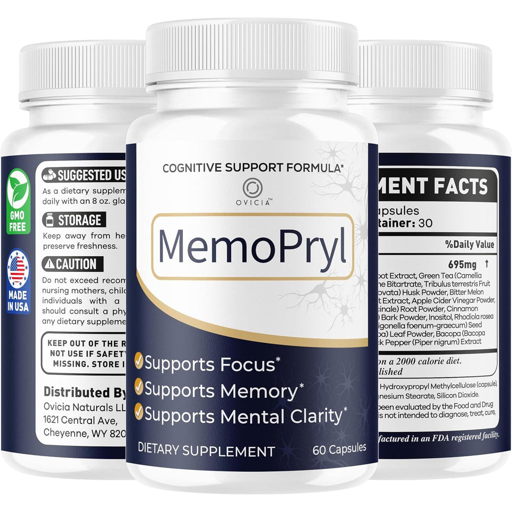 Memopryl Capsules - Memopryl Support Advanced Formula, Daily Memo Pryl Pills All Natural Ingredients Premium Formula Vitamins for Overall Health & Wellness Reviews, 60 Capsules for 1 Month