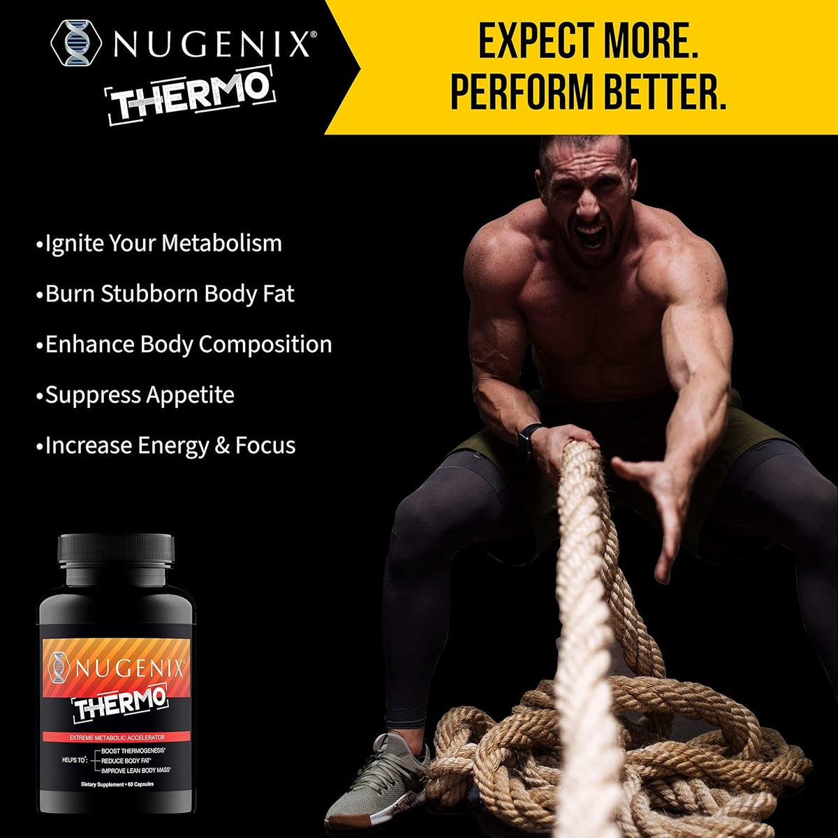 Nugenix Thermo - Thermogenic Fat Burner Supplement Pills for Men, Extreme Metabolic Accelerator, 42 Count