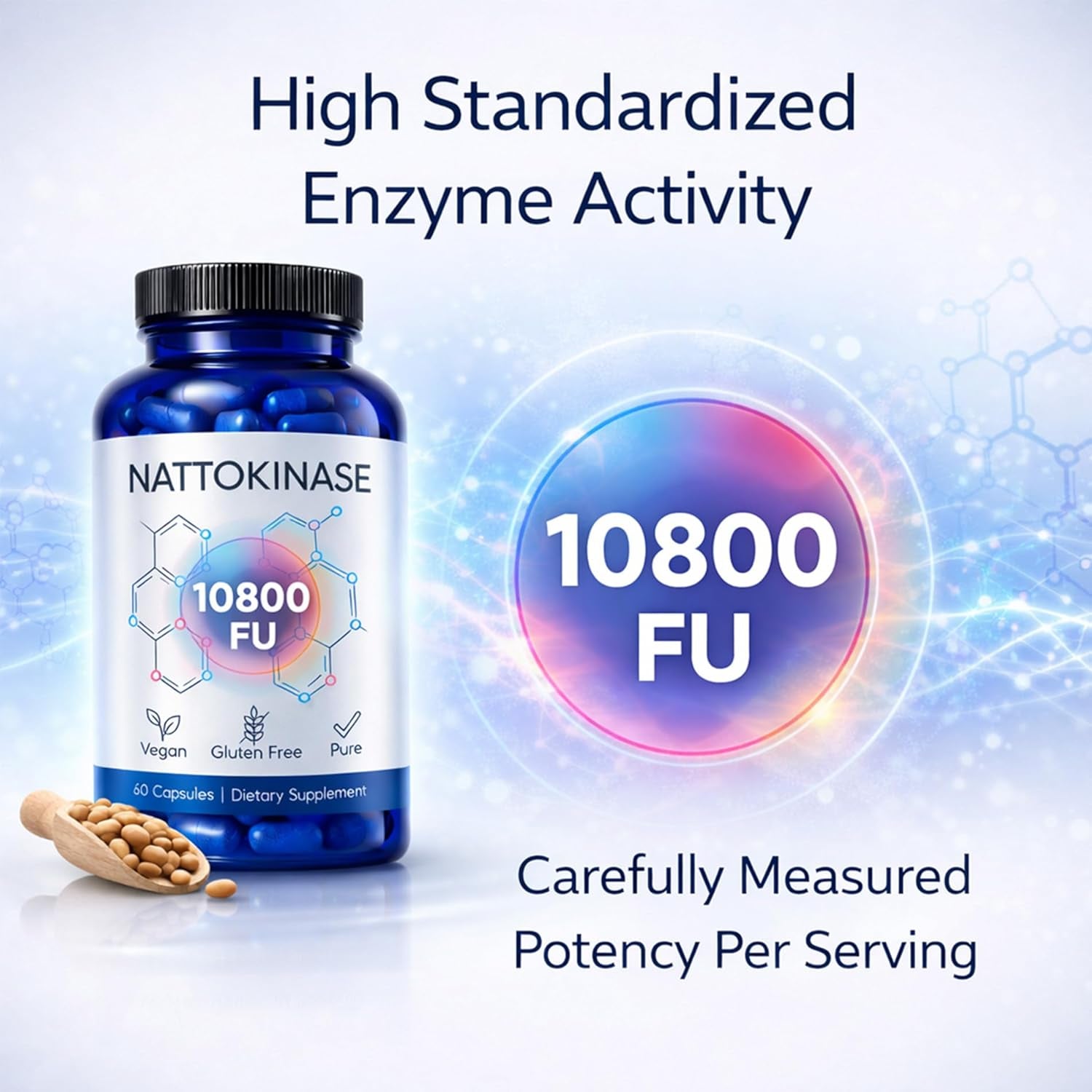 Nattokinase 10800 FU Enzyme Supplement, Ultimate Nattokinase with Fermented Soy Extract Standardized Activity – Plant Based Daily Capsule for Wellness Routine and Active Lifestyle Support (1)