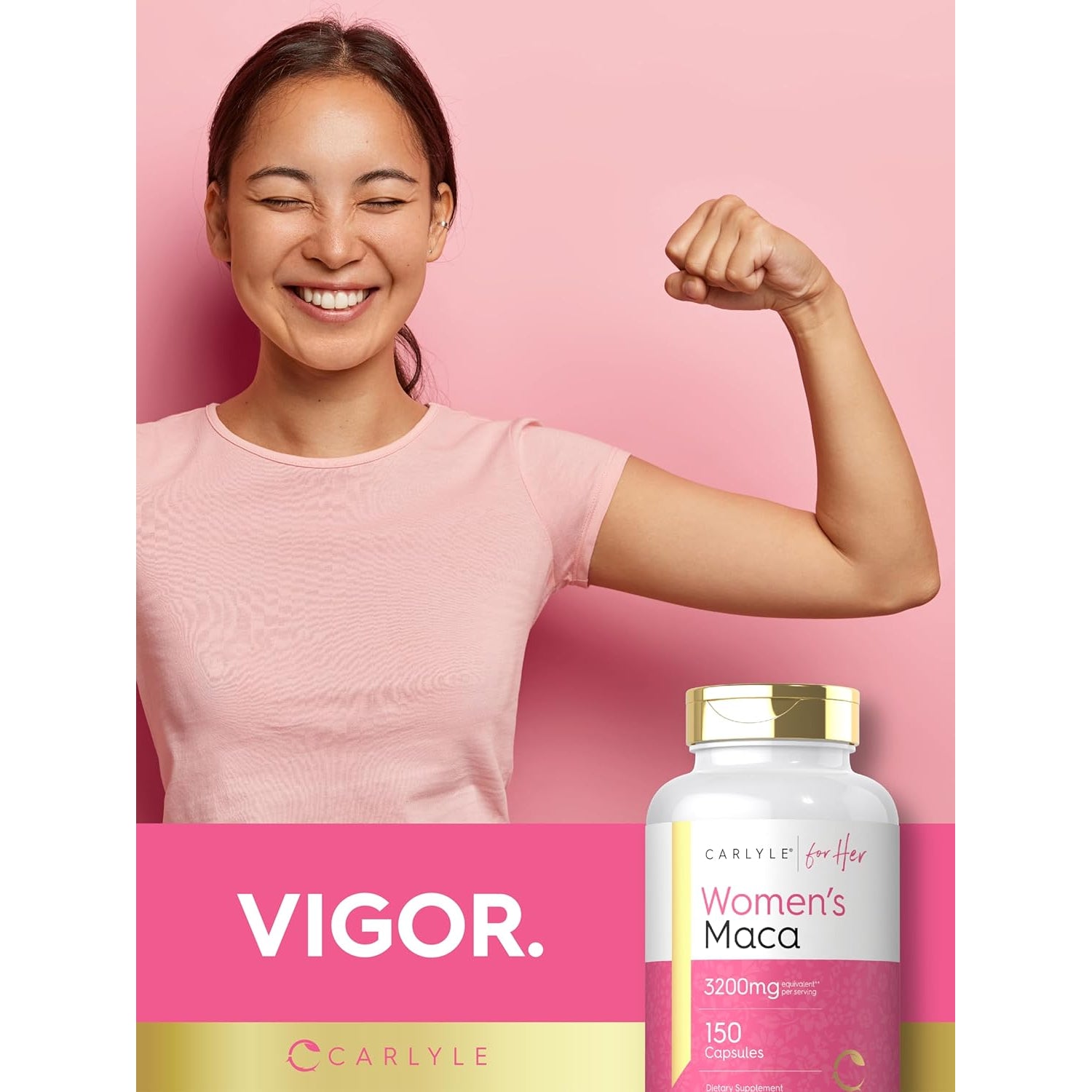 Carlyle Maca Root Capsules for Women | 150 Count | Non-Gmo, Gluten Free Supplement | for Her