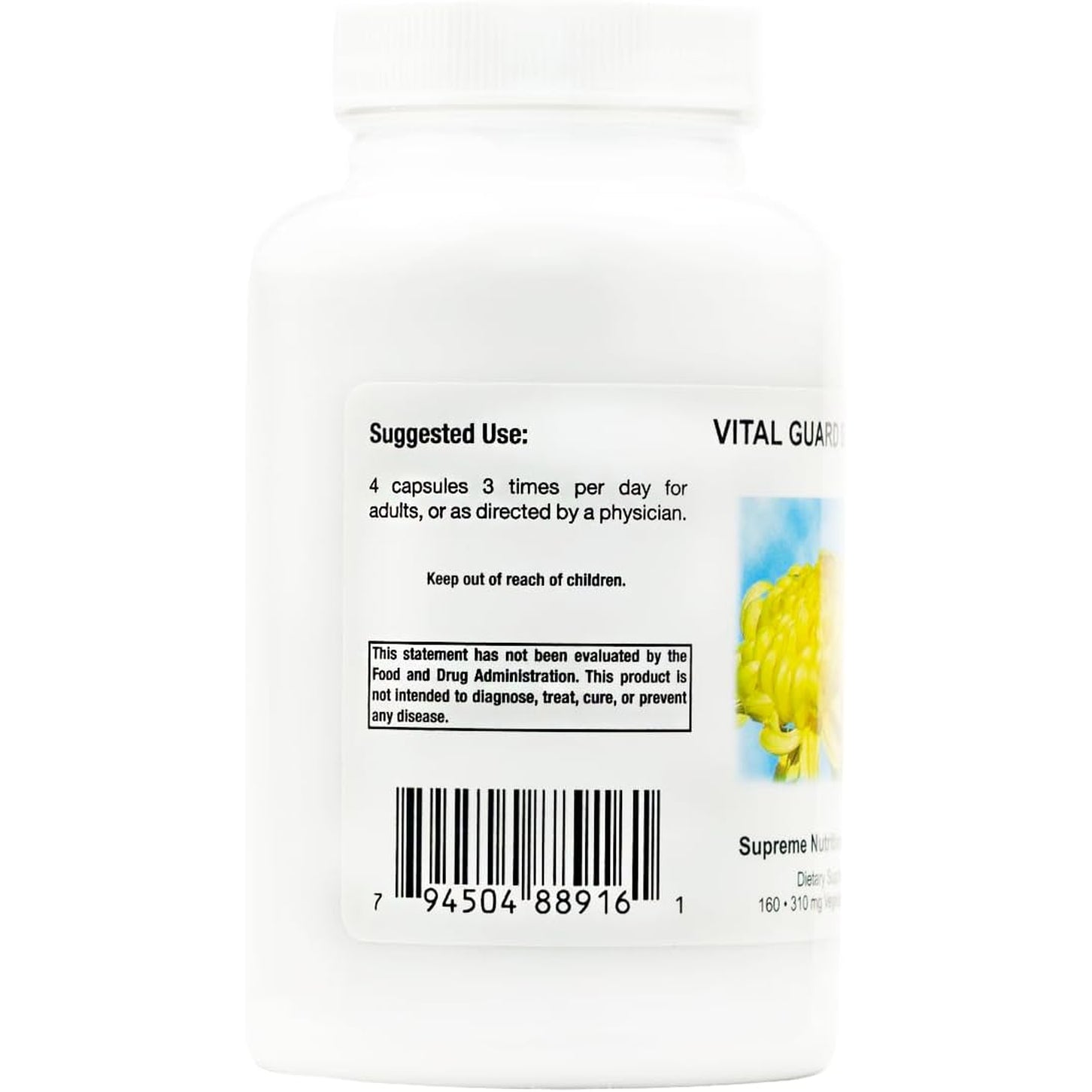 Supreme Nutrition Vital Guard Supreme, 160 Pure Chrysanthemum Vegetarian Capsules