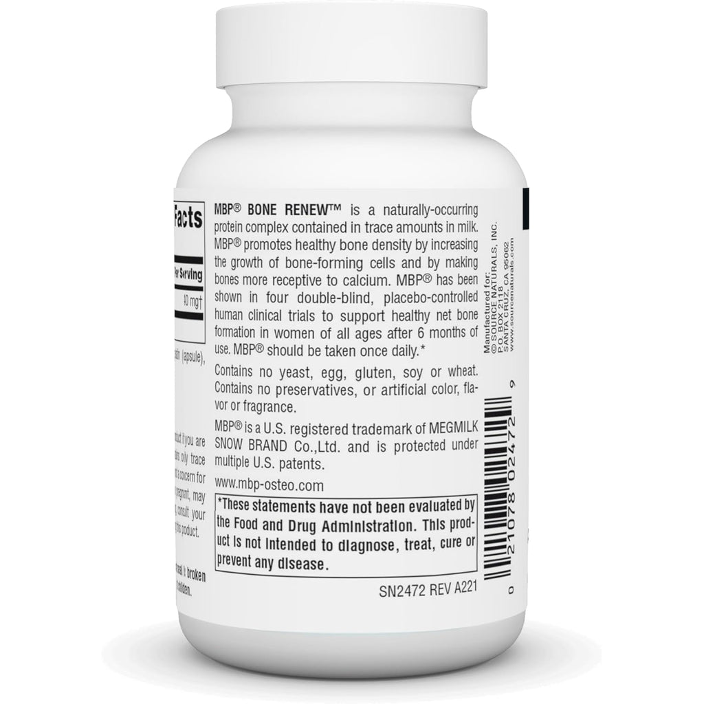 Source Naturals MBP Bone Renew, Milk Protein for Advanced Density Support* - 60 Capsules