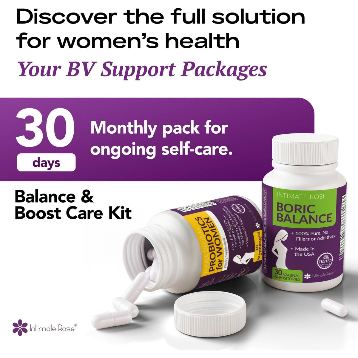 Complete Vaginal Probiotics for Women - W/Added Cranberry, D-Mannose to Promote Urinary Tract, Bladder, Gut & Vaginal Health - Ph Balance for Women - Support UTI, BV, YI - 60 Vegan Capsules