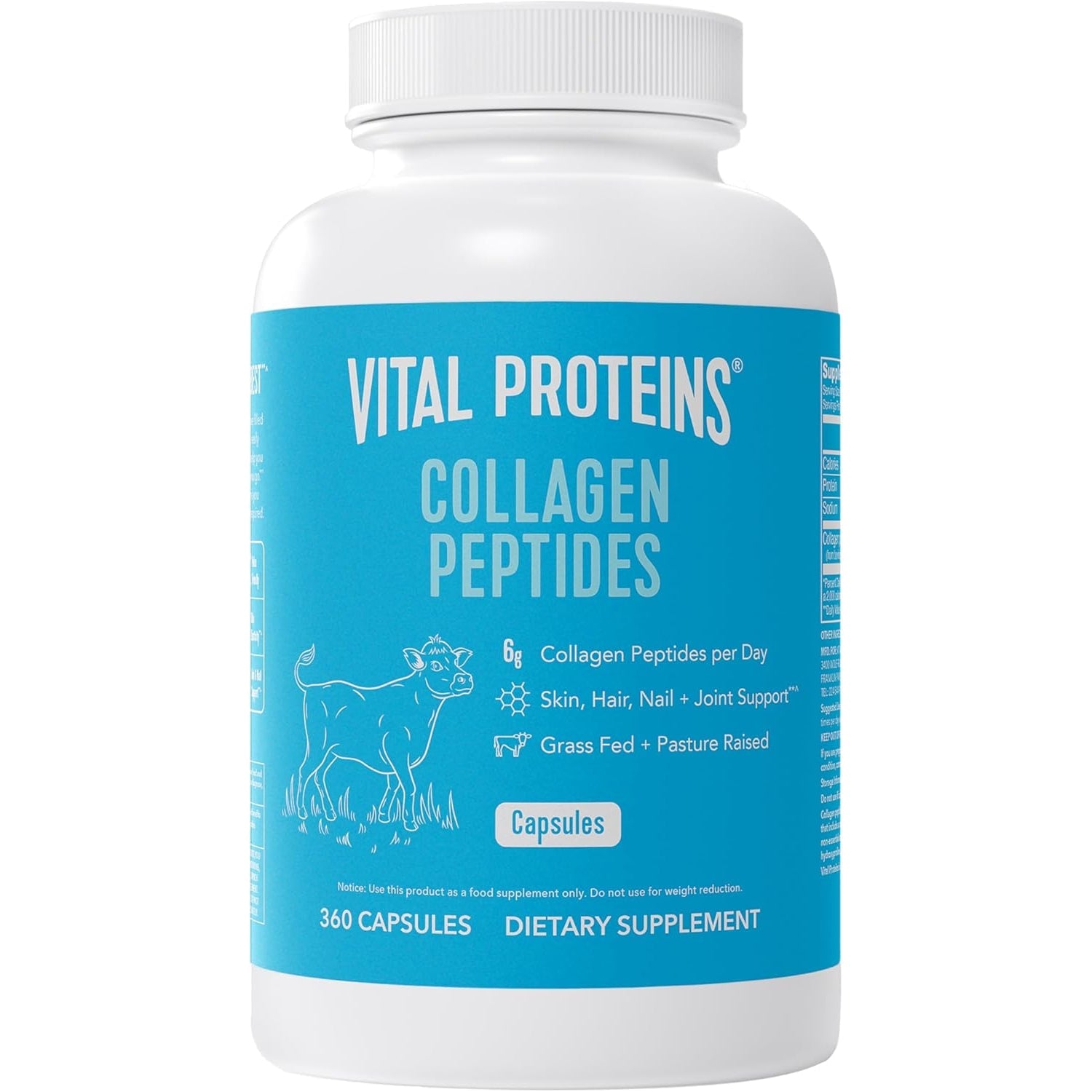 Vital Proteins Collagen Peptides Capsules for Women, Collagen Supplement 360 Capsules