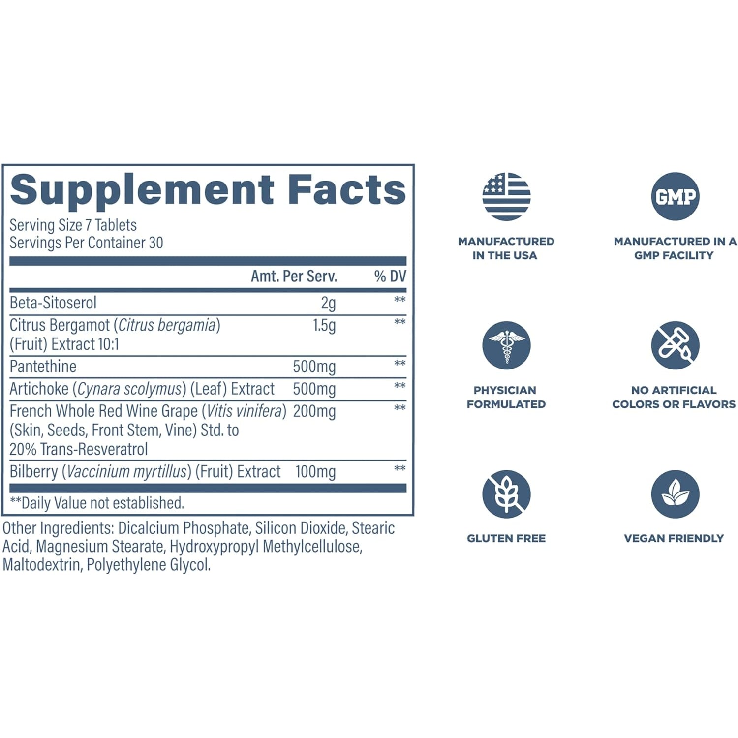 Revive MD Lipid Support Formula - Supplement Helps Maintain Healthy Cholesterol Levels, Endothelial Health & Triglyceride Levels - Beta Sitosterol, Citrus Bergamot & Pantethine (30 Servings)