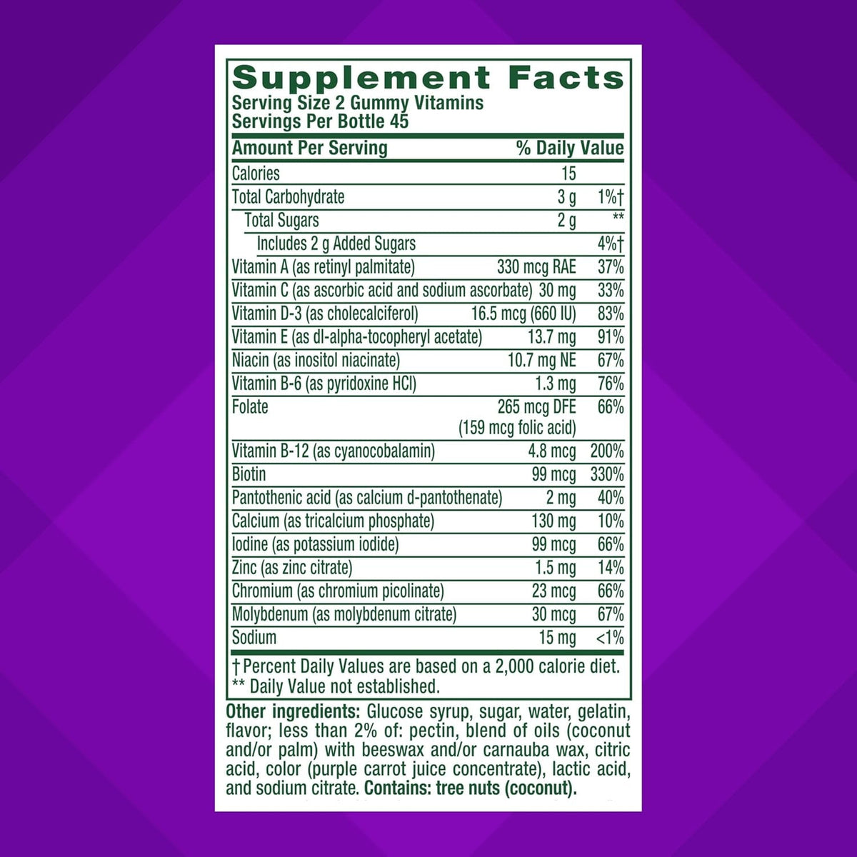 Vitafusion GLP-1 Support Multivitamin, Vitamin and Mineral Blend, 15 Essential Nutrients, Citrus Berry Flavor, 90 Count, 45 Day Supply