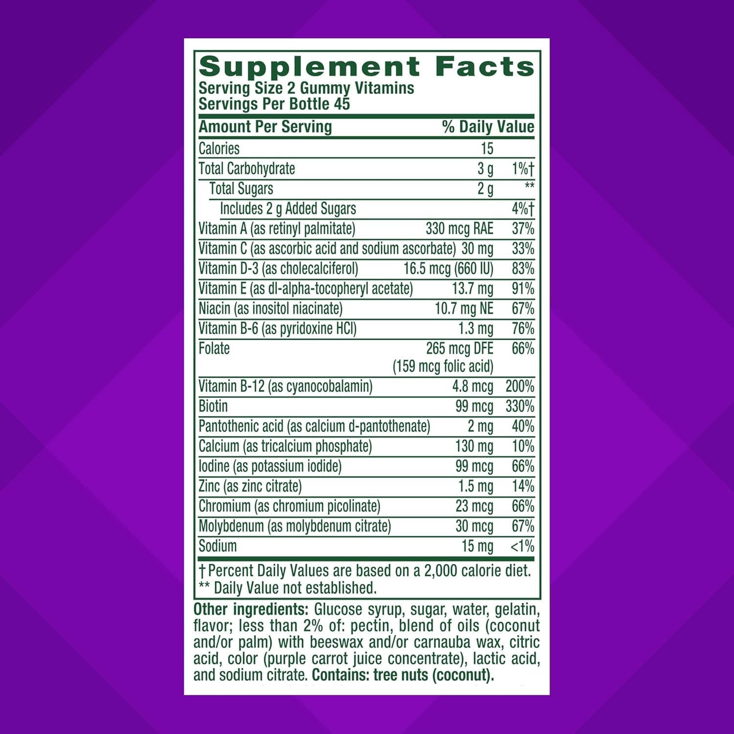 Vitafusion GLP-1 Support Multivitamin, Vitamin and Mineral Blend, 15 Essential Nutrients, Citrus Berry Flavor, 90 Count, 45 Day Supply