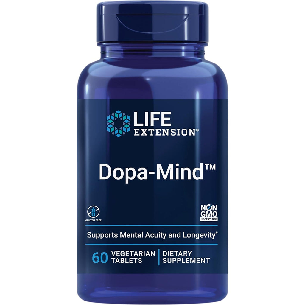 Life Extension Dopa-Mind™, Dopamine Support Supplement, Supports Cognitive Performance, Healthy Dopamine Production, Gluten-Free, Non-Gmo, Vegetarian, 60 Tablets