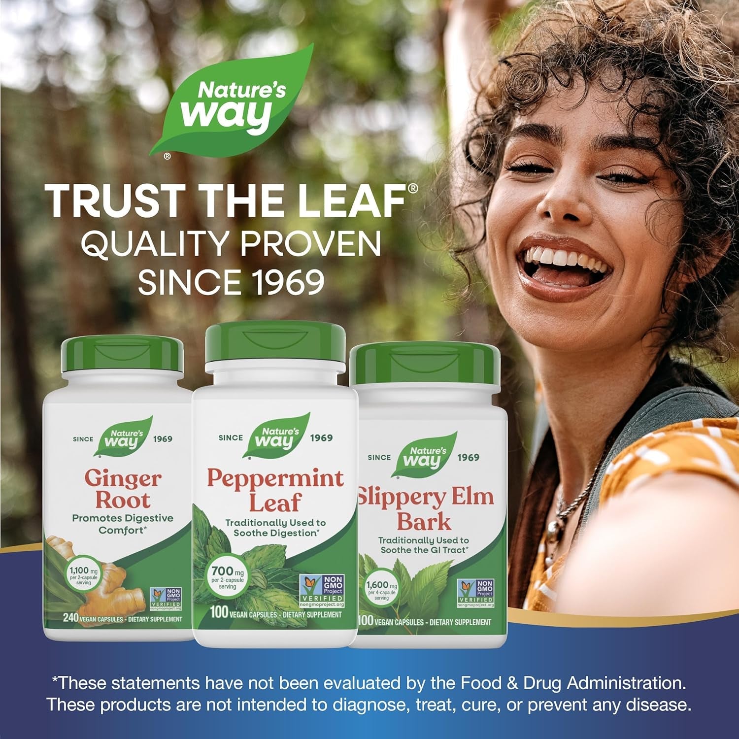 Nature'S Way Peppermint Leaf, Traditionally Used to Soothe Digestion*, 700 Mg per 2-Capsule Serving, Peppermint Supplement, Non-Gmo Project Verified, 100 Vegan Capsules (Packaging May Vary)
