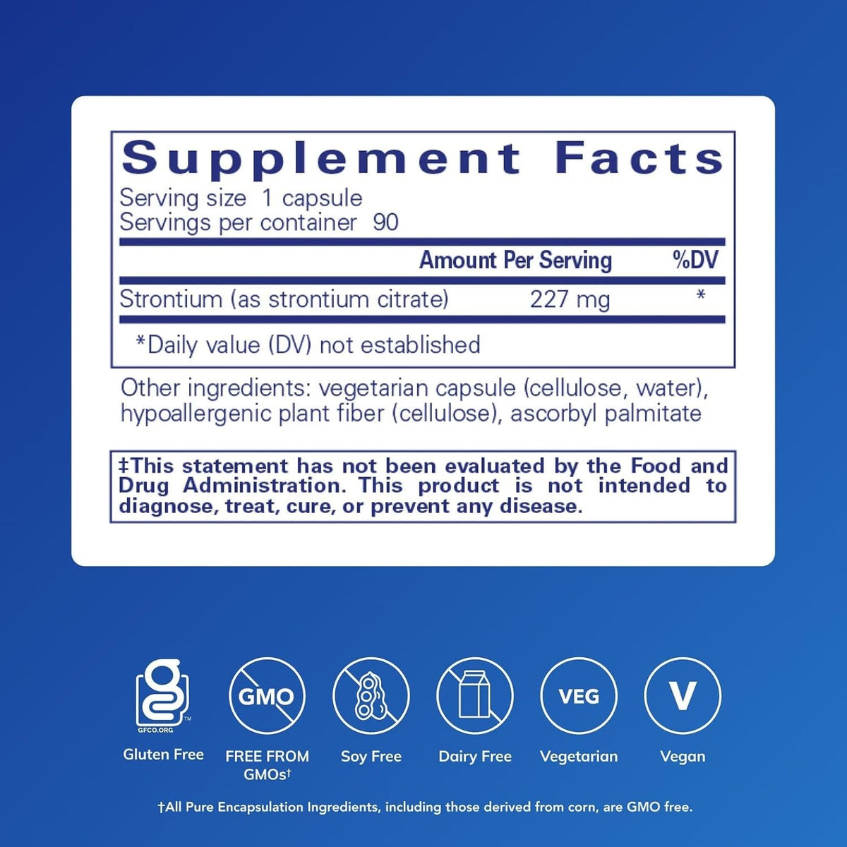 Pure Encapsulations Strontium (Citrate) | Hypoallergenic Dietary Supplement to Support Healthy Bones* | 90 Capsules