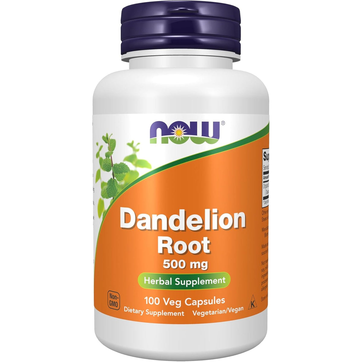 NOW Foods Supplements, Dandelion Root (Taraxacum Officinale) 500 Mg, Herbal Supplement, for Dietary, 100 Veg Capsules
