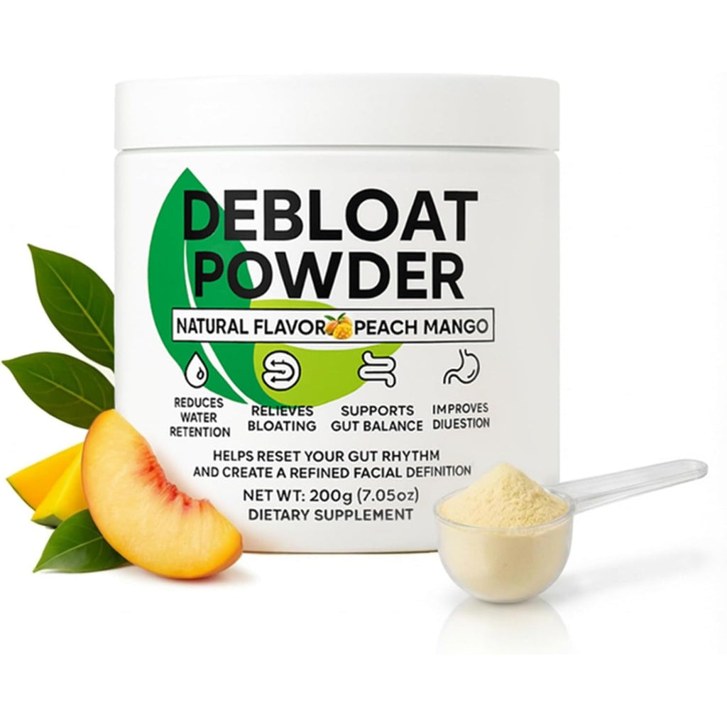 Debloat Powder, Daily Digestion & Debloating Support, Gut Balance & Water Retention Relief for Men & Women, Peach Mango Flavor, 200G / 7.05Oz