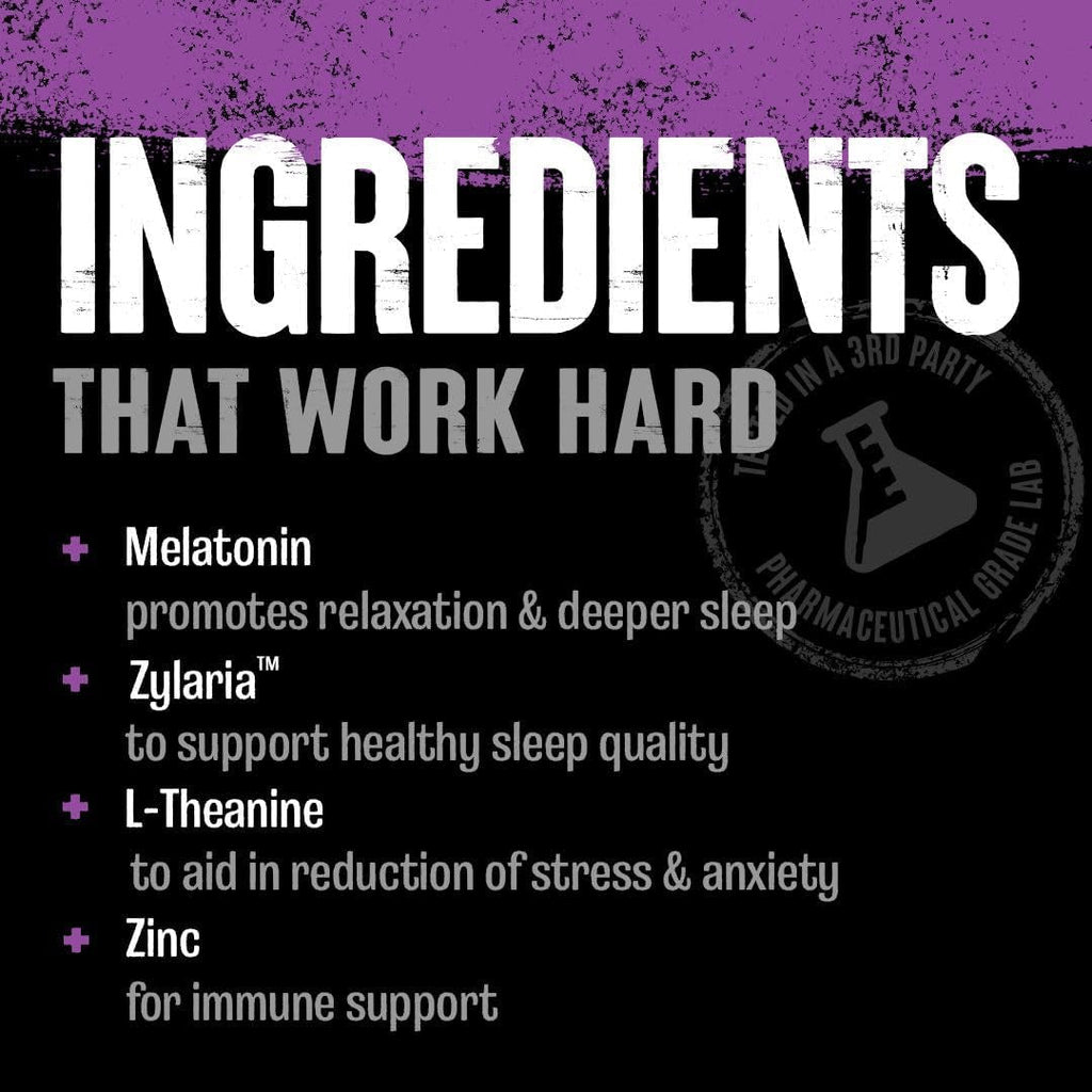 Animal PM - Sleep Aid for Adults Non-Habit Forming Relaxation Enhancer and Mood Support with Melatonin, L-Theanine, Zylaria, Zinc, Magnesium, Vitamin B6, GABA + AKG Anabolic Stack Supply, 30 Count