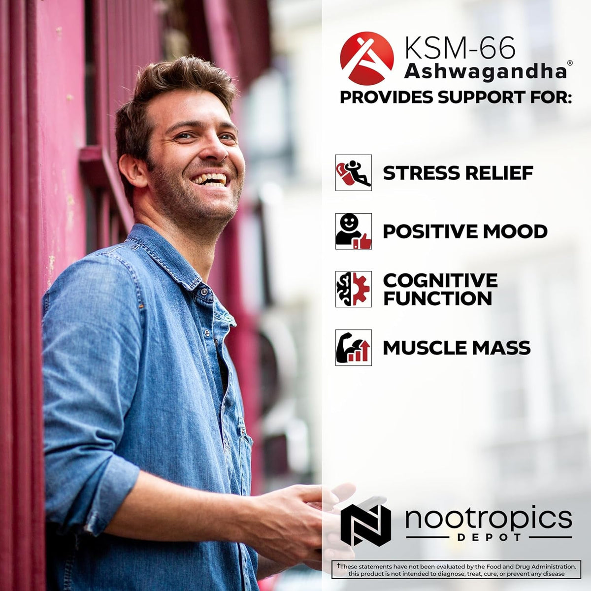 Nootropics Depot KSM-66 Ashwagandha Capsules | 300Mg | 90 Count | Withania Somnifera Extract | Ayurvedic Herb | Adaptogen Supplement | Promote Relaxation*