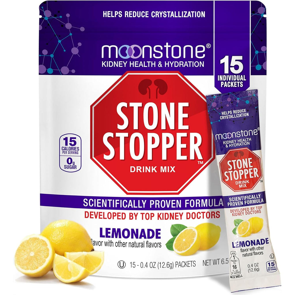 Stone Stopper Drink Mix, Lemonade, Kidney Stone Prevention, Calcium Oxalate Protector, Alkali Citrate Support, Developed by Urologists to Improve Hydration and Support Kidney Health, 15 Day Supply