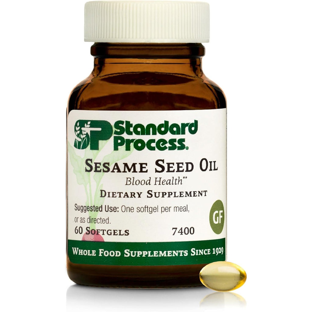 Standard Process Sesame Seed Oil - Blood Health Support Supplement - Formula Aids Healthy Immune System Response & Function - Support Healthy Liver Function - 60 Softgels