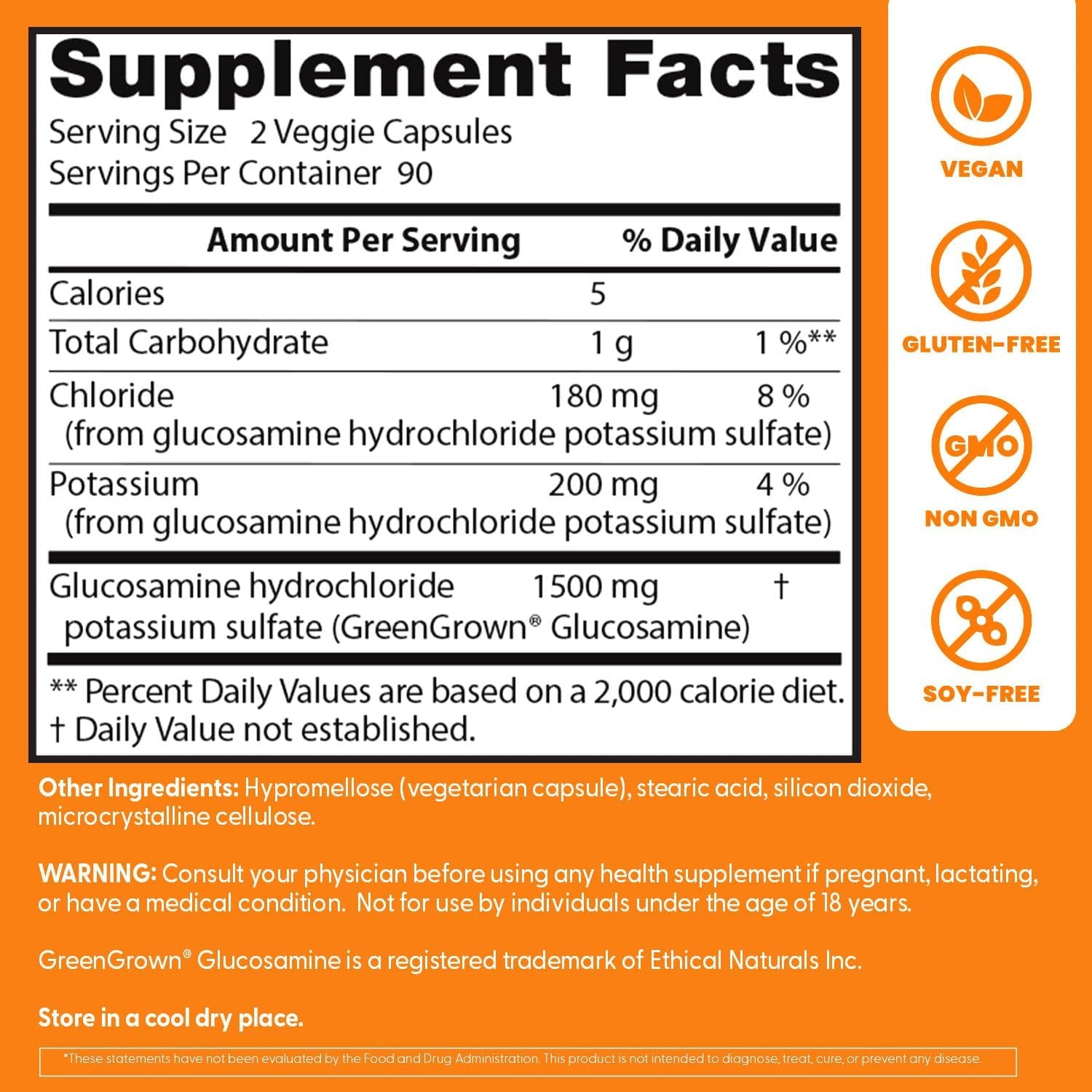 Doctor'S Best Vegan Glucosamine Supplement for Men & Women - Glucosamine 1500Mg per 2 Capsules, Joint Health Support for Adults, Gluten Free, Non GMO, Vegetarian/Vegan - 180 Veg Caps