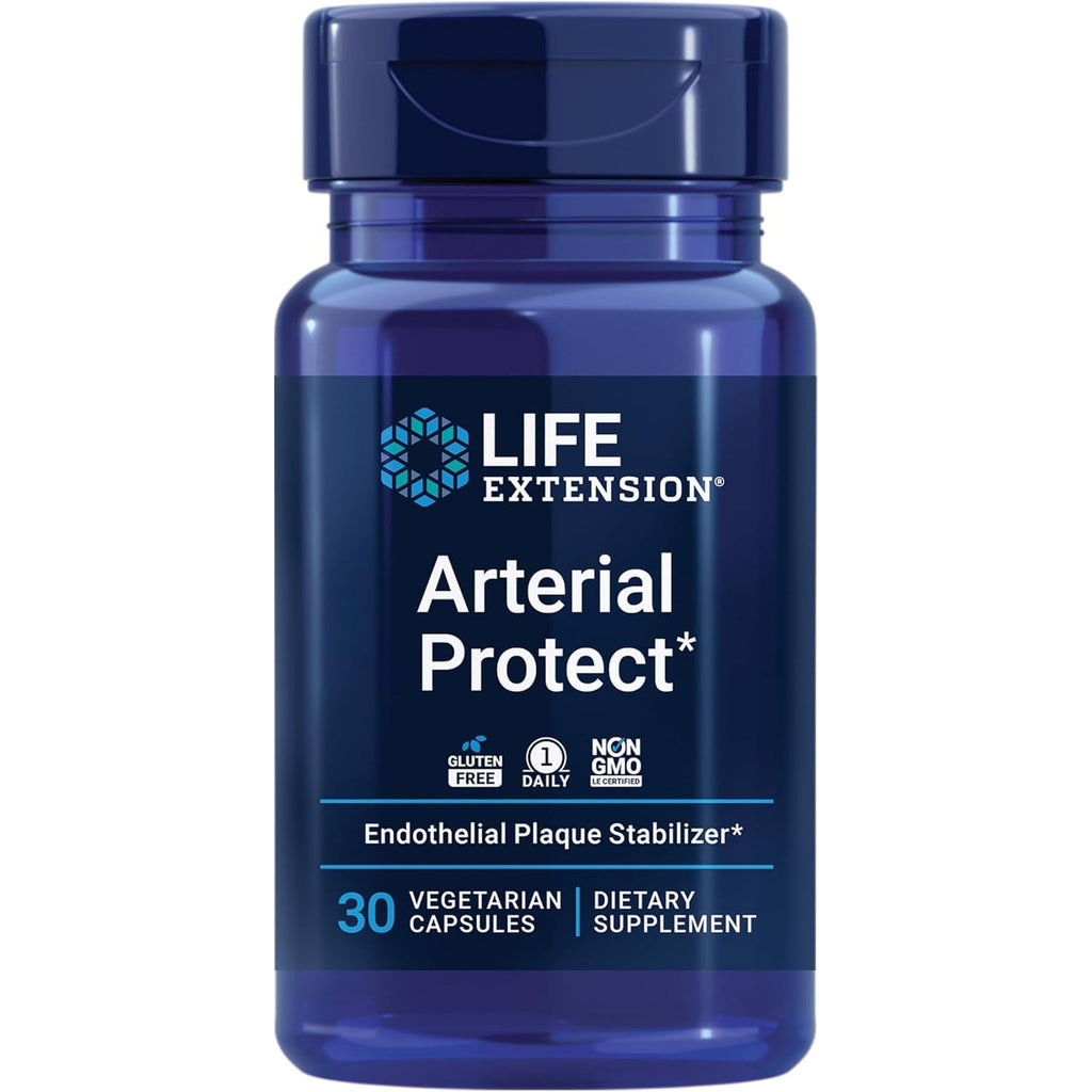 Life Extension Arterial Protect - Blood Pressure Supplement for Heart Health - with Gotu Kola and Pycnogenol Dried French Maritime Pine Bark Extracts - Gluten-Free, Non-Gmo, Vegetarian - 30 Capsules