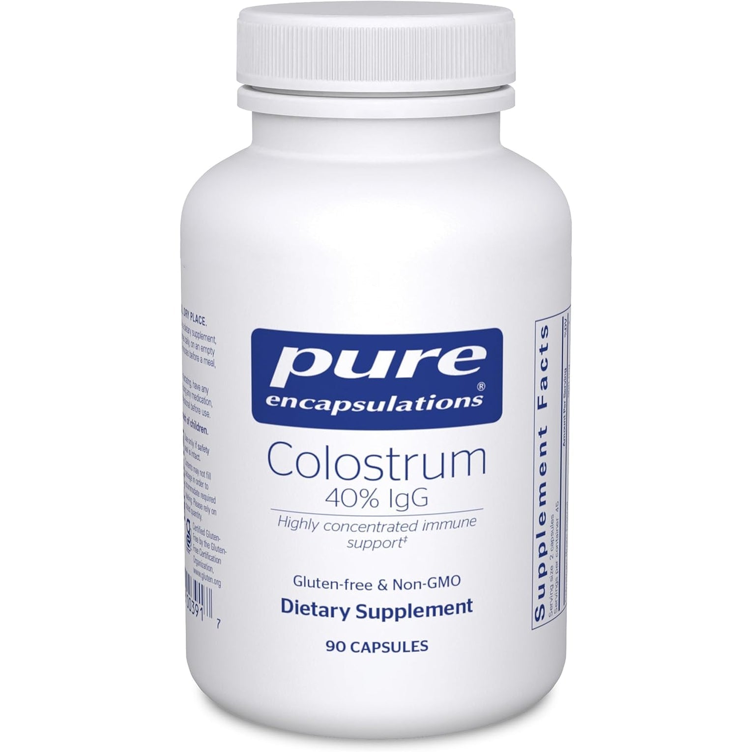 Pure Encapsulations Colostrum | 40% Igg Highly Concentrated Immune Support | 90 Capsules