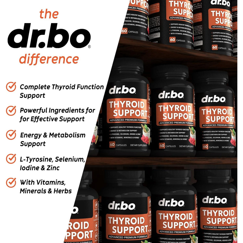 Thyroid Support for Women & Men Supplement - Natural Metabolism, Mood & Energy Enhancer with L-Tyrosine Selenium Iodine Zinc Bladderwrack Kelp & Ashwagandha Thyroid Supplement Complex Vitamin 60 Pills