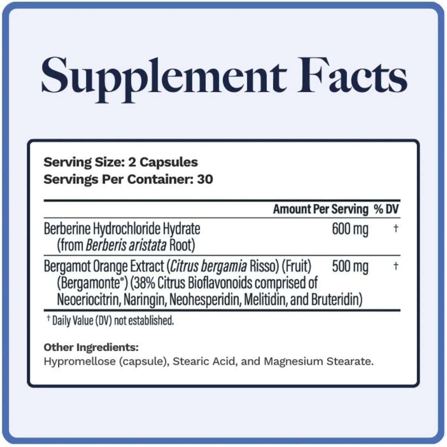 Utzy Naturals Berbercol | 500Mg Citrus Bergamot (As Bergamonte) & Berberine | Naturally Supports Heart Health and More | 60 Capsules