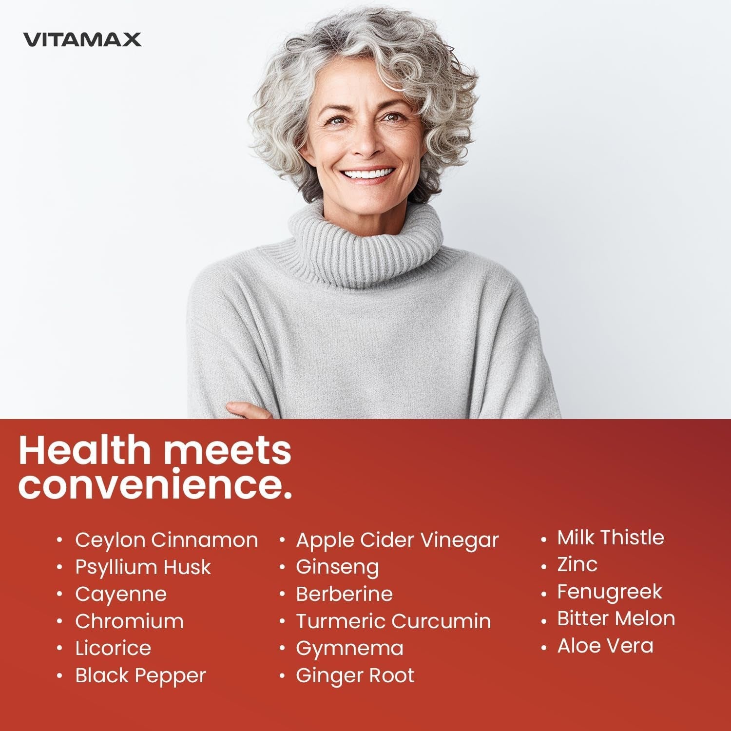 Ceylon Cinnamon, Apple Cider Vinegar, Turmeric - Gluco Health Support - Panax Ginseng, Berberine, Bitter Melon Milk Thistle Fenugreek - Non GMO – Made in USA – 60Ct