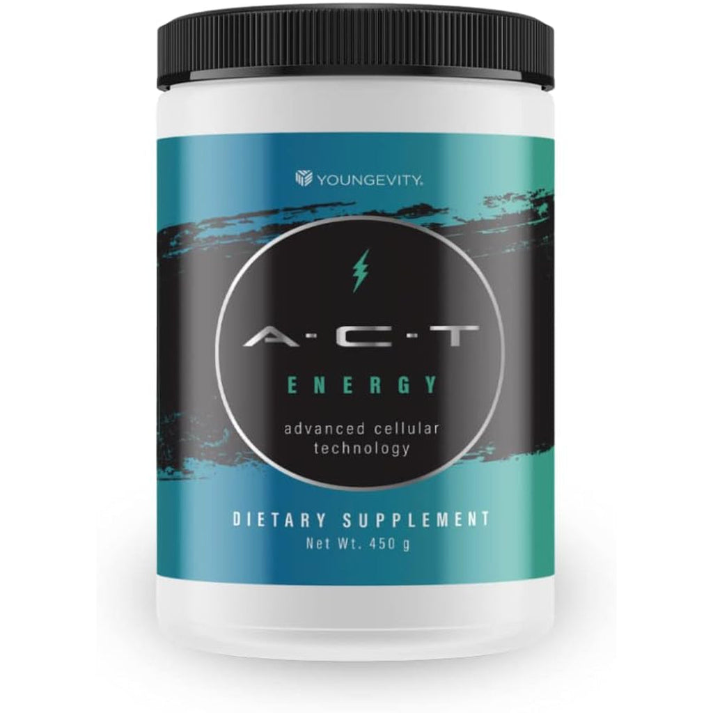 1 Canister ACT Energy Natural Healthy Energy Drink 40 Calories A.C.T. by Youngevity (Ships Worldwide) Net Wt. 450G