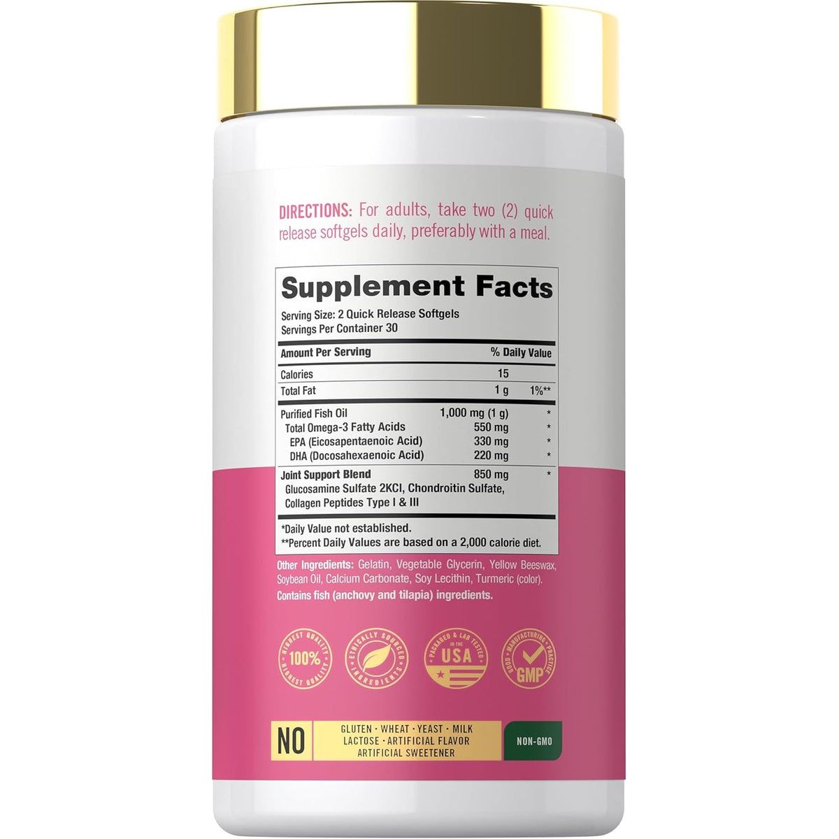 Carlyle Joint Support for Women | 60 Softgels | Complex with Omega-3 and Collagen Peptides | Non-Gmo, Gluten Free