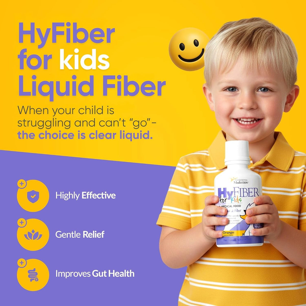 Medtrition Hyfiber Liquid Fiber for Kids in Only One Tablespoon, Supports Regularity and Softer Stools, FOS Prebiotics for Gut Health, 6 Grams of Fiber, 32 Servings per Bottle
