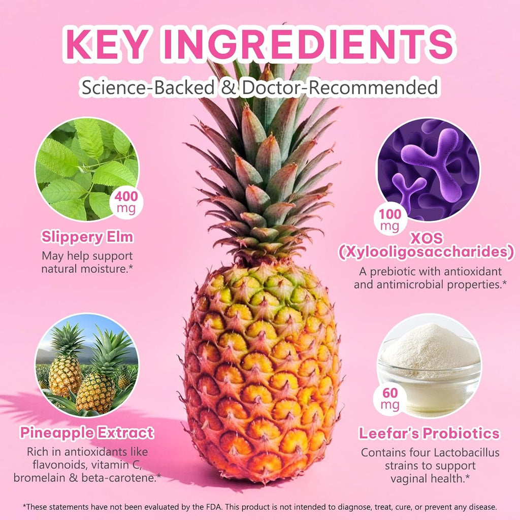 2 Pack Women'S Probiotic Gummies for Vaginal Health - Ph Balance & Immune Support Supplement, Pineapple Flavor, 120 Count | Feminine Care Vitamins for Women