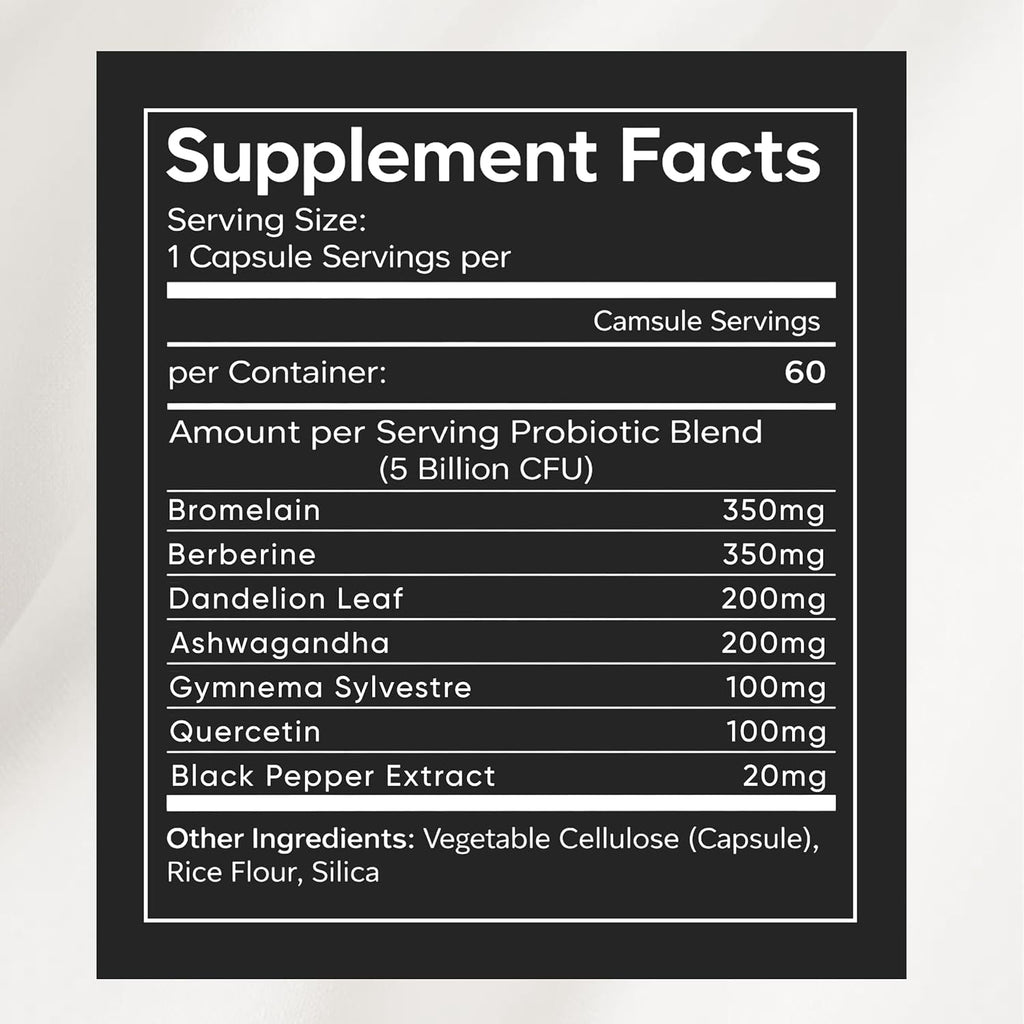 Nuora Biofilm Probiotic - Supports Digestive & Gut Health with Bromelain, Dandelion, Berberine & Black Pepper Extract - Helps Soothe Bloating, Boost Metabolism & Provide Steady Energy, 90 Count