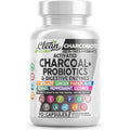 Activated Charcoal Pills for Gas Relief and Debloat, Charcobiotic with Probiotics Digestive Enzymes Shilajit Peppermint Fennel Ginger Turmeric Licorice Root Aloe Vera Ceylon Cinnamon, Clean Nutra 90Ct