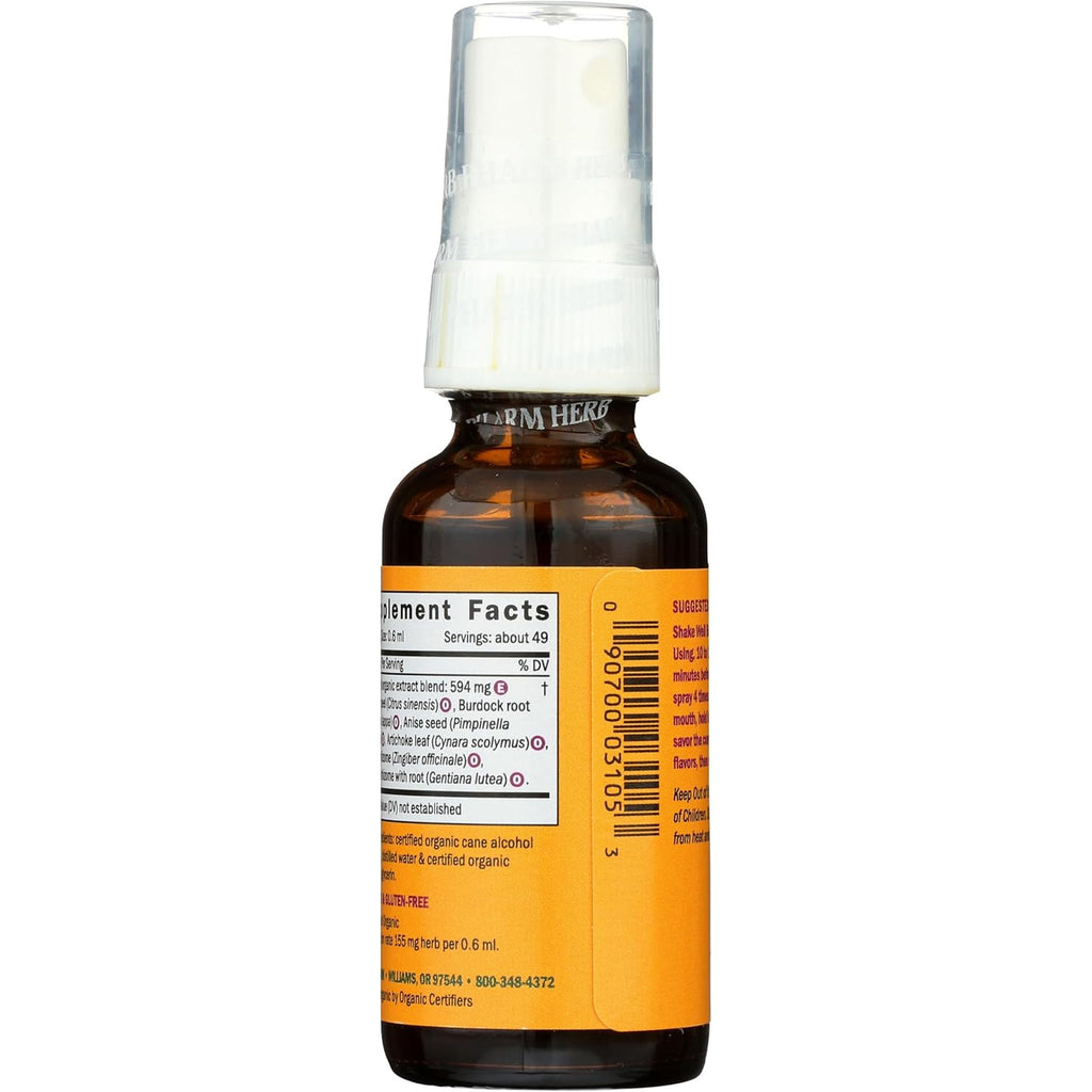 Herb Pharm Better Bitters Certified Organic Digestive Bitters, Classic, 1 Oz