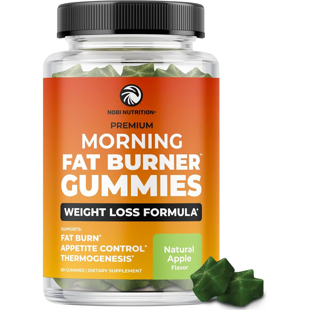 Morning Fat Burner Gummies | Weight Loss for Women & Men | Appetite Suppressant & Metabolism Booster | Thermogenic Belly Fat Burner with Green Tea, Garcinia, Green Coffee Bean & More | 60 Gummies