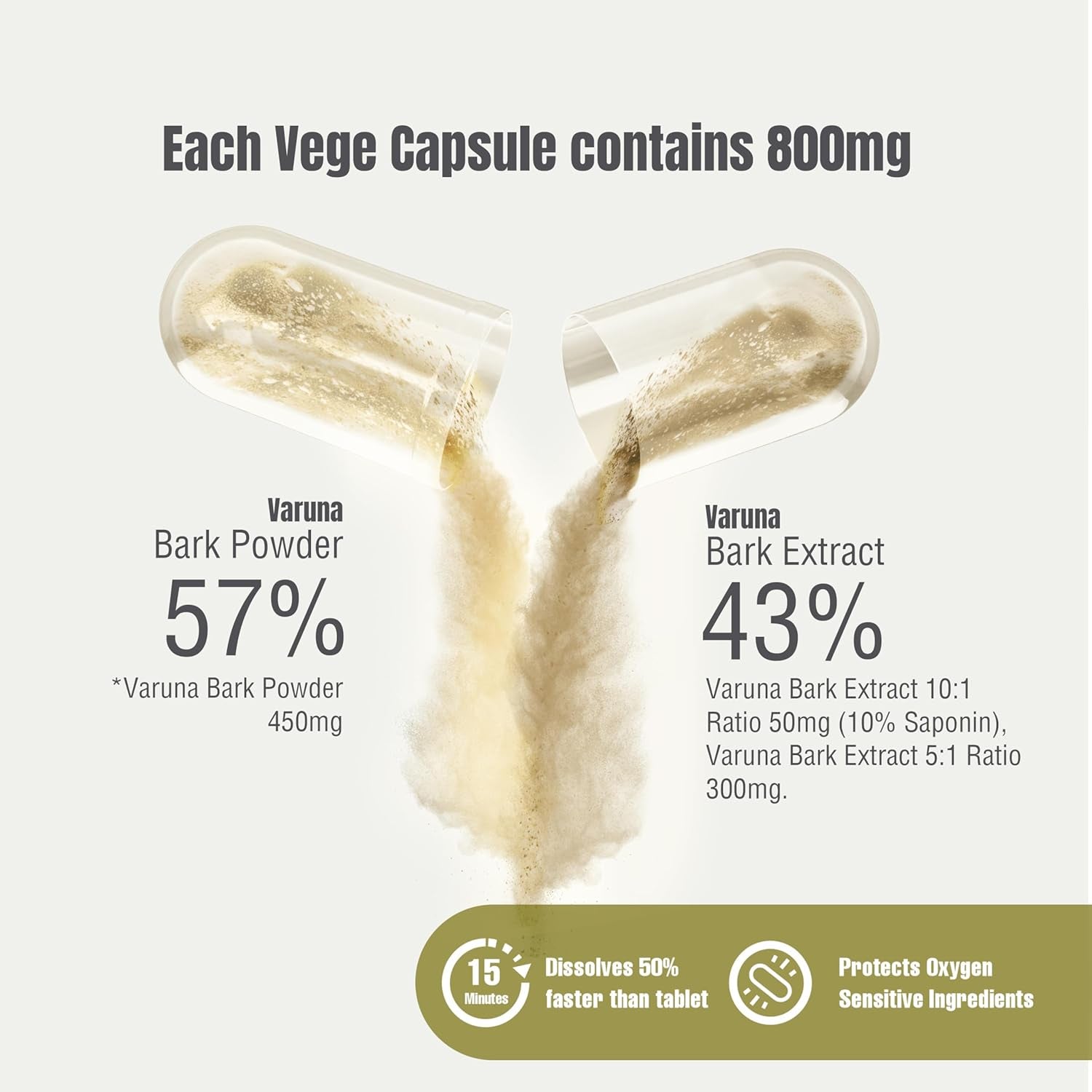 Herbsforever Varuna Nurvala Extract Capsules - Vegan & Gluten Free | Plant Based Supplement for Bladder & Kidney Function, 800 Mg per Capsules (60 Nos)