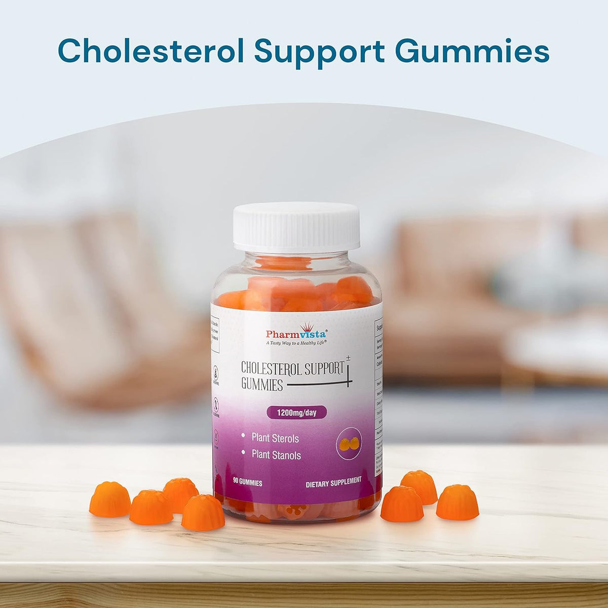 Pharmvista Plant Sterols and Stanols 1200Mg Gummy-Vegan Friendly Allergen Free Gluten Free-90 Count