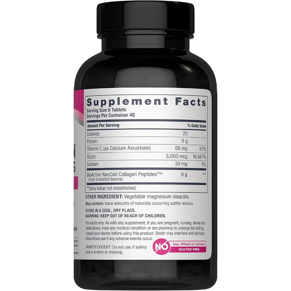 Neocell Advanced Collagen Peptides | 270 Tablets | 6000Mg | for Women and Men | with Vitamin C & Biotin | Non-Gmo, Gluten & Soy Free