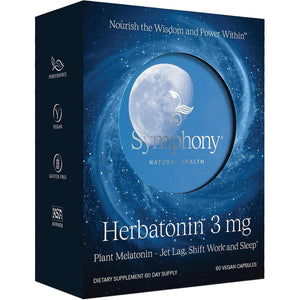 Herbatonin® 3Mg - the First Phyto-Melatonin (Natural Plant Melatonin) for Sleep Cycle, Body Clock and Circadian Rhythm Support for Jet Lag, Shift Work and Sleeplessness 60 Vegan Capsules
