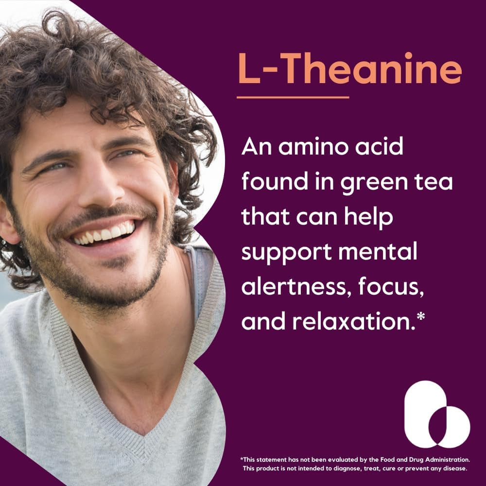 BESTVITE L-Theanine 200Mg (120 Vegetarian Capsules) - No Stearates - Vegan - Non GMO - Gluten Free