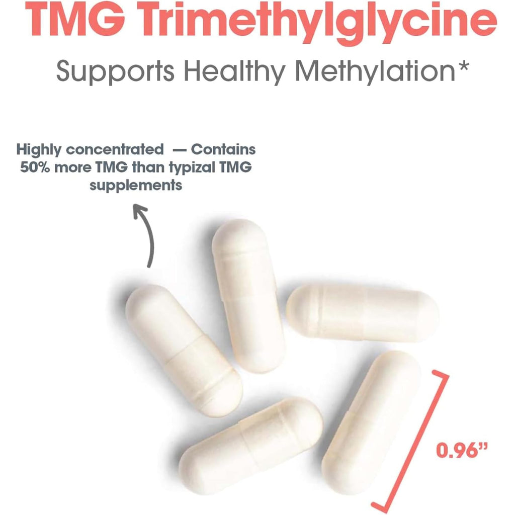 Allergy Research Group ARG TMG Trimethylglycine - Supports Cardiovascular & Liver Health - Delivers 750 Mg Trimethylglycine per Serving - Vegetarian & Hypoallergenic - 100 Servings - 100 Capsules