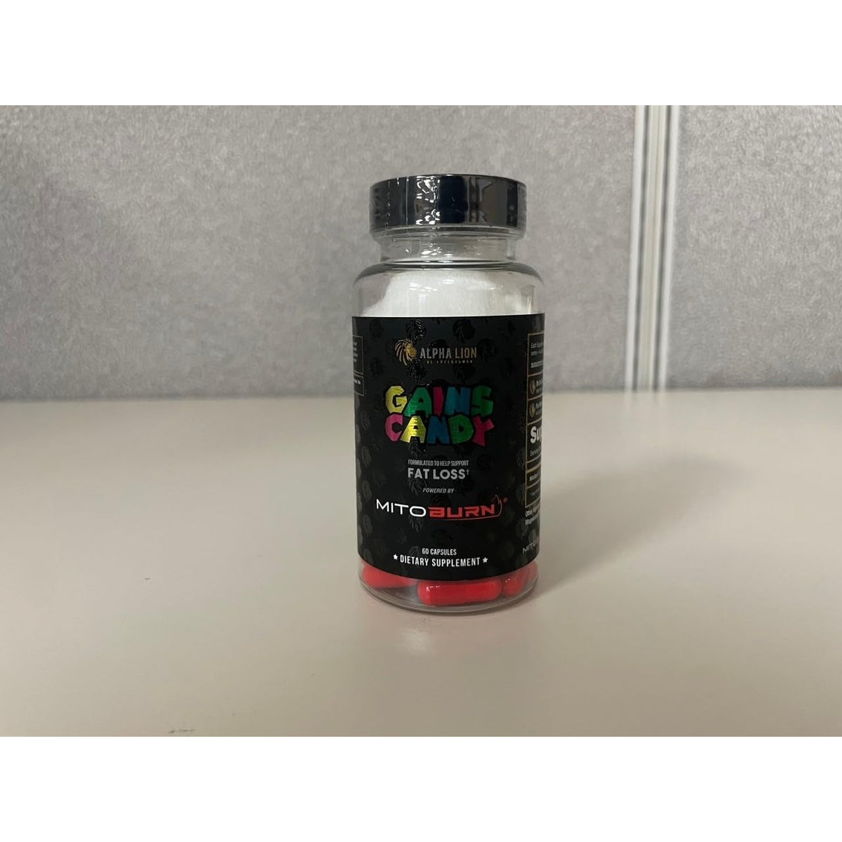 ALPHA LION Gains Candy, Supplement Pills That Support Weight Loss, Appetite Suppressant, Keto-Diet Friendly, Decrease Body Fat, Upgrade Energy & Workout Performance, 60 Capsules (Mitoburn®)