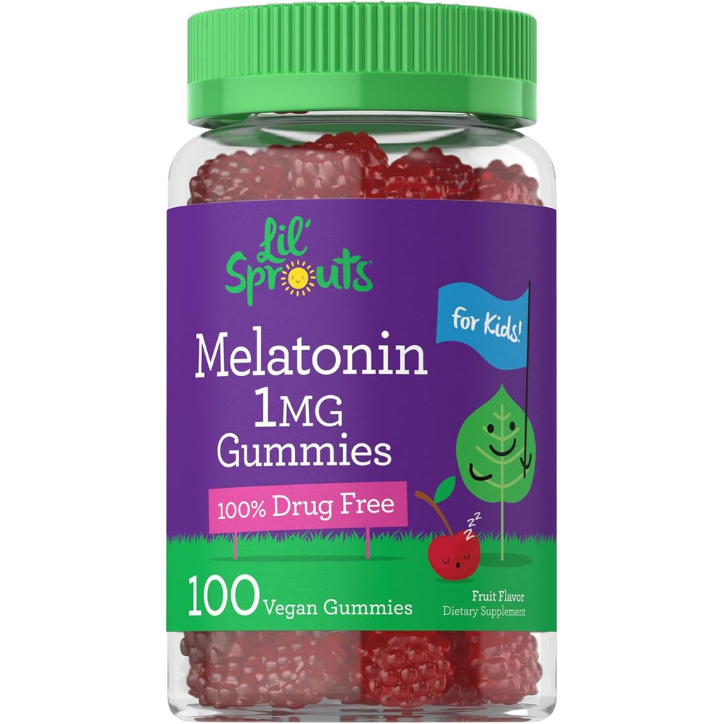 Carlyle Kids Melatonin Gummies | 1 Mg 100 Count | Fruit Flavor Gummy | Vegan, Non-Gmo, Gluten Free | by Lil Sprouts