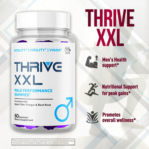 Thrive XXL Gummies, Official Thrivexxl Gummys with All Natural Ingredients, Advanced Thrive XXL Formula for Optimal Health & Total Wellness Support with Premium Active Lifestyle Vitamins (60 Gummies)