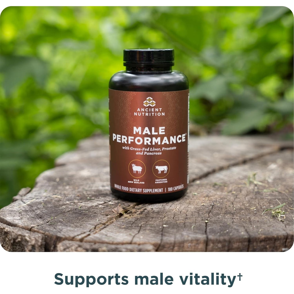 Ancient Nutrition Organ Supplements for Men, Grass-Fed and Wild Organ Complex Capsules, Liver, Prostate, Pancreas Supports Male Performance, Healthy Aging, 180 Ct