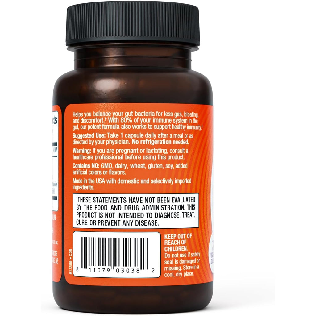 Ultra Spore Probiotic with Live Strains | Daily Soil Based Probiotic for Digestive Support & Gut Health | Soy-Free, Dairy-Free, Gluten-Free, Non-Refrigerated Probiotics, 30 Capsules