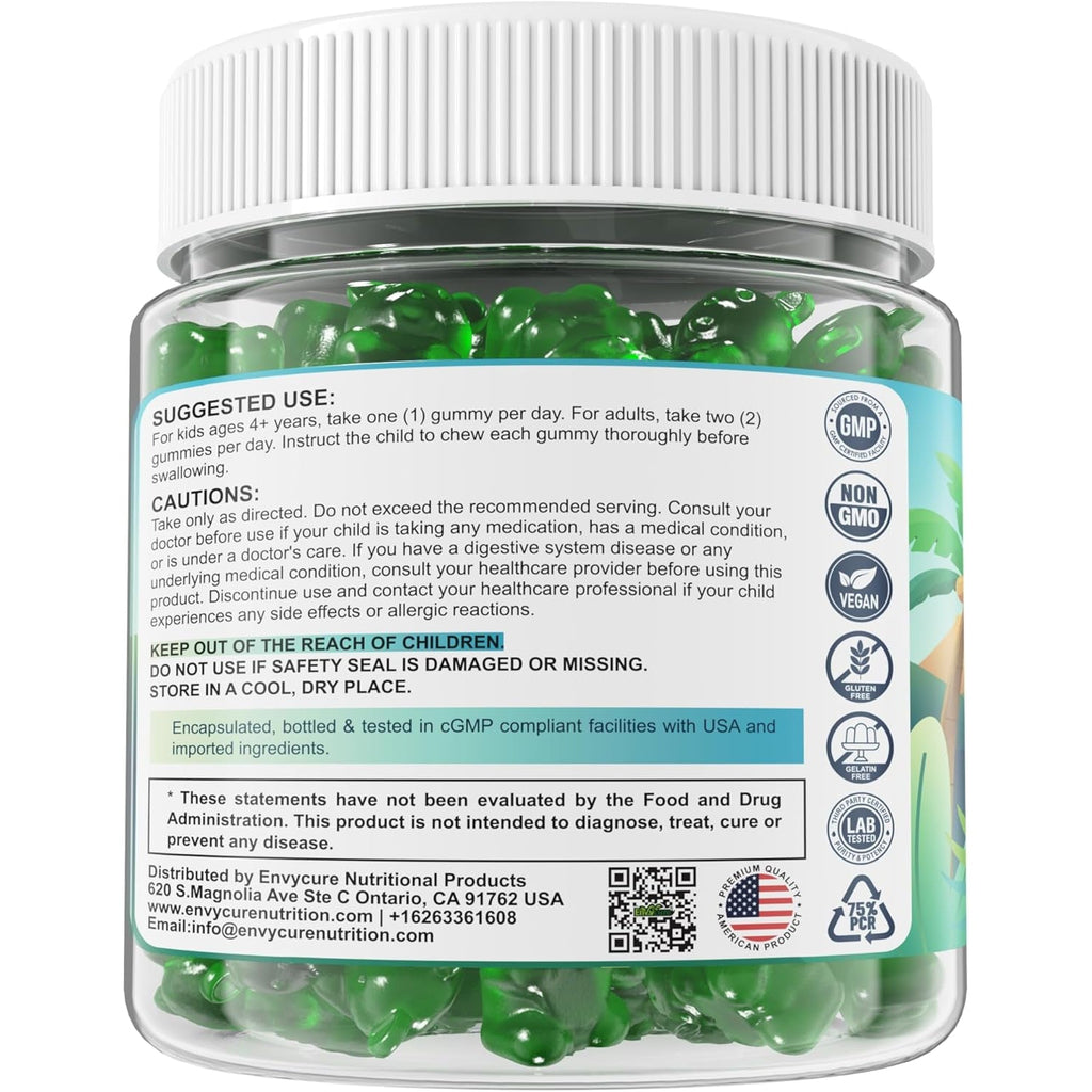 Zeolite Detox for Kids & Adult-Sugar Free Zeolite Detox Gummies with Spirulina, Chlorella, Milk Thistle, Magnesium Glycinate, Calcium Citrate for Energy, Focus, Digestive, Immune, Antioxidant - 120Cts