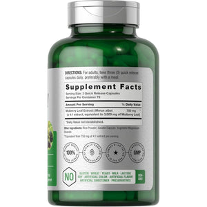 Horbäach Mulberry Leaf Extract Capsules | 220 Count | Non-Gmo, Gluten Free Herbal Supplement
